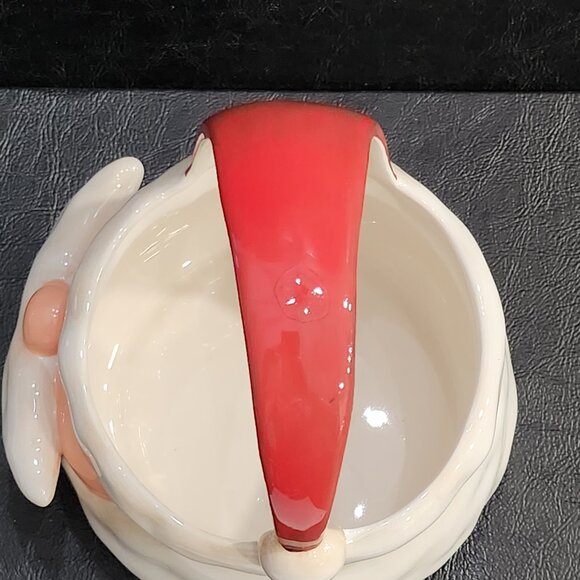 Cute Santa Claus Face Ceramic Basket Holiday Decor - Picture 3 of 10